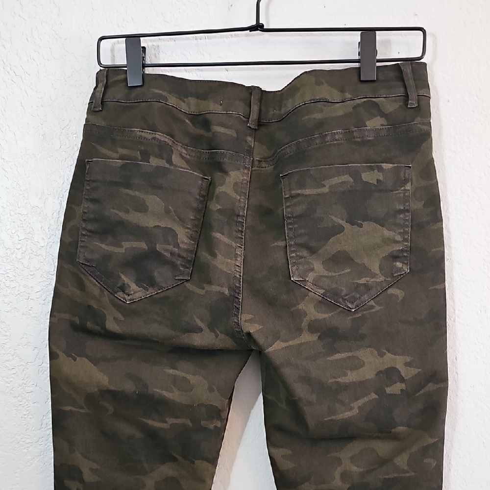 Zara Basic Z1975 Denim Camo Moto Skinny Jeans Womens Size 10 - Picture 6 of 7